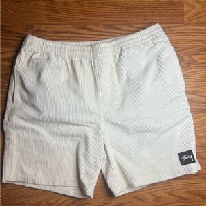 Stussy Wide Wale Cord Shorts Men's W30 NWT White Corduroy
